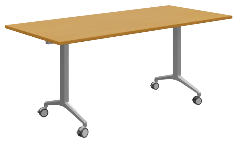 SLKP 180/80 Pojízdný skládací stůl 1800 x 800 mm, deska buk Royal/nohy stříbrný lak